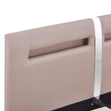 Bed Frame with LED without Mattress Cappuccino 135x190 cm Double 281043