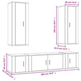 5 Piece TV Cabinet Set Smoked Oak Engineered Wood 3188835