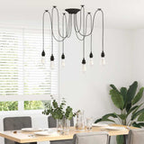 Pendant Lamp with 6 Lamp Holders E27 Black Metal 4103455