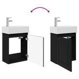 Bathroom Vanity Unit with Tap Black 45.5 x 22.5 x 84 cm 889502