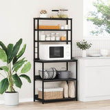 Kitchen Shelf Black Oak 80 x 40 x 168 cm Engineered Wood 883886