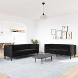 Living Room Couch 2 pcs Black 194 x 74.5 x 70.5 cm Velvet 3385866