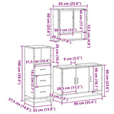 ZNTS 3 Piece Bathroom Furniture Set Brown Oak Engineered Wood 3301044