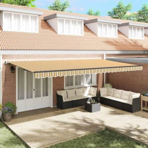 Retractable Awning Manual Multicolour 600 x 350 cm Fabric 3331737
