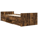 Bed Frame with Storage Smoked Oak 80 x 200 cm Engineered Wood 3429511