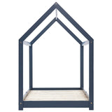 Kids Bed Frame Grey Solid Pine Wood 90x200 cm 283354
