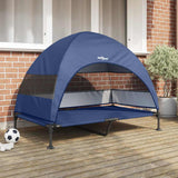 Raised Dog Bed Navy Blue 127 x 81 x 108 cm Fabric and Steel 42008223