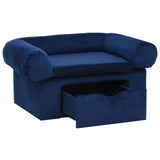 Dog Sofa with Drawer Blue 75x50x38 cm Plush 171080