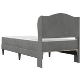 Bed Frame with Headboard Dark Grey 90 x 190 cm Velvet 3415275