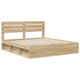 Bed Frame with Headboard Sonoma 200 x 200 cm Solid Pine Wood 3411377