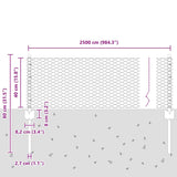 Fence with Posts Silver 0.4 x 25 m Steel 3336983