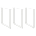 ZNTS Coffee Table Legs U-Shaped 3 pcs White 80x cm Steel 4013205