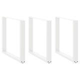 ZNTS Coffee Table Legs U-Shaped 3 pcs White 80x cm Steel 4013205