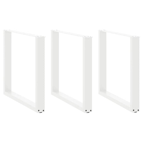 ZNTS Coffee Table Legs U-Shaped 3 pcs White 80x cm Steel 4013205