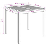 Garden Dinner Table Natural 80 x 80.5 x 75 cm Solid Acacia Wood 901248