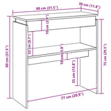 808314 Console Table White 80x30x80 cm Engineered Wood