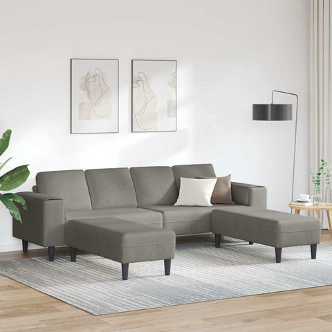 Fabric Sofa with Cushion Light Grey Corduroy fabric 3335131