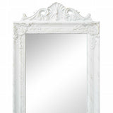 243691 Free-Standing Mirror Baroque Style 160x40 cm White