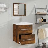 Bathroom Cabinet with Mirror Smoked Oak 41x38.5x48 cm Engineered Wood 820469