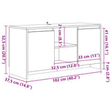 TV Cabinet Old Wood 102x37.5x52.5 cm Engineered Wood 856782