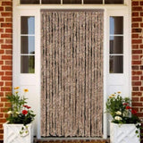 Fly Curtain Beige and Dark Brown 90x200 cm Chenille 377320