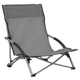 Folding Chairs 2 pcs Grey Fabric 312491