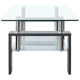 Coffee Table Grey and Transparent 95x55x40 cm Tempered Glass 330305