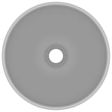 Luxury Bathroom Basin Round Matt Light Grey 32.5x14 cm Ceramic 146971