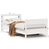 Bed Frame without Mattress White 75x190 cm Small Single Solid Wood Pine 3306211
