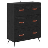 Highboard Cabinet with Shelf 2 pcs Black Oak Engineered Wood 3416071