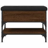Shoe Bench Brown Oak 62x42x45 cm Engineered Wood 835191
