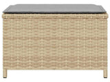 Garden Stools with Cushions 4 pcs Mix Beige 41x41x36 cm Poly Rattan 365047