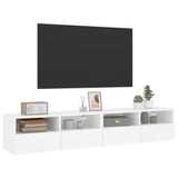 TV Wall Cabinets 2 pcs White 80x30x30 cm Engineered Wood 836869