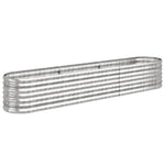 Garden Raised Bed Galvanised Steel 224x40x36 cm Silver 318877
