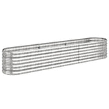 Garden Raised Bed Galvanised Steel 224x40x36 cm Silver 318877