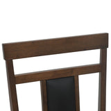 Dining Chair 2 pcs Light Brown and Black Solid Rubber Wood 42020502