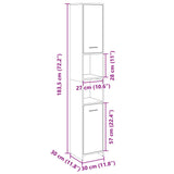 Bathroom Cabinet Sonoma Oak 30x30x183.5 cm Engineered Wood 849602