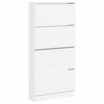 ZNTS Shoe Cabinet with 4 Flip-Drawers White 80x21x163.5 cm 3214364