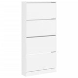 ZNTS Shoe Cabinet with 4 Flip-Drawers White 80x21x163.5 cm 3214364