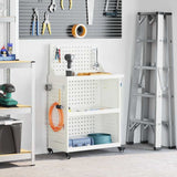 Tool Trolley White 65 x 35 x 111 cm Cold-rolled Steel 874554