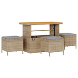 Garden Dining Set Beige Poly Rattan 42007924