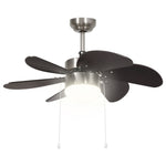 Ceiling Fan with Light 76 cm Dark Brown 51488