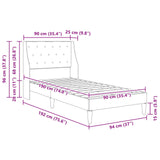 Bed Frame with Headboard Black 90 x 190 cm Velvet 42027456