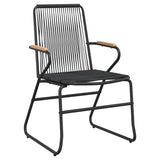 Garden Dining Set 5 pcs Black Powder-Coated Steel 3379173