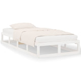 Bed Frame without Mattress White 90x200 cm Solid Wood 820782