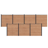 Fence Set 7 pcs 1218 x 186 cm WPC and Aluminium Brown 3429381