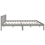 810104 Bed Frame without Mattress Grey Solid Wood 200x200 cm