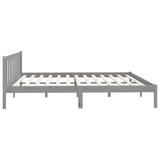 810104 Bed Frame without Mattress Grey Solid Wood 200x200 cm