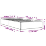 Bed Frame without Mattress Black 90x200 cm 845111