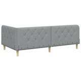 Corner Bed Frame with Headboard Light Grey 90 x 190 cm Fabric 42016561